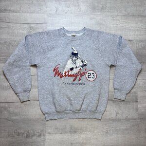 RARE Vintage Mattinglys' 23 Gray Large Crewneck Sweatshirt Evansville Yankees